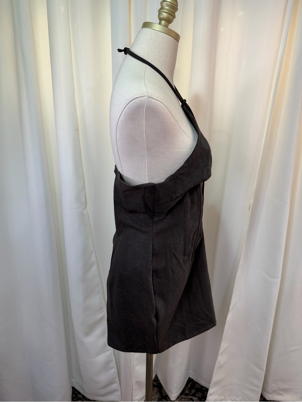 Meji Meji ‘Arewa’ Sculpted Halter Dress in “Coco Crush Brown” Size 8 - Picture 15 of 16